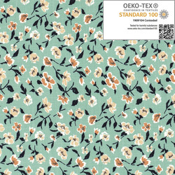 VISCOSE IMPRIME FLEURS MENTHE